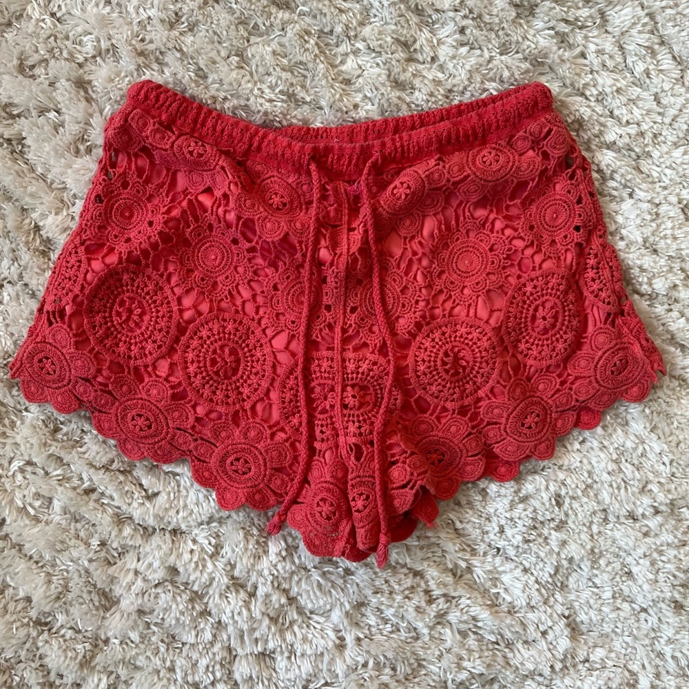 Last Crochet Orange Shorts